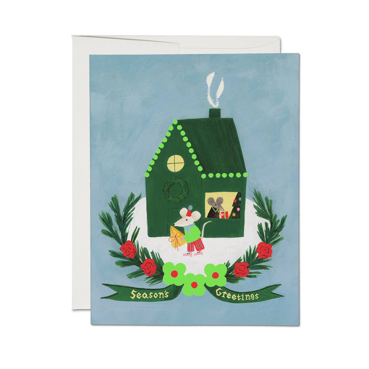Mouse Tidings greeting card: Single