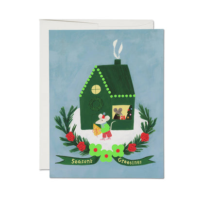 Mouse Tidings greeting card: Single