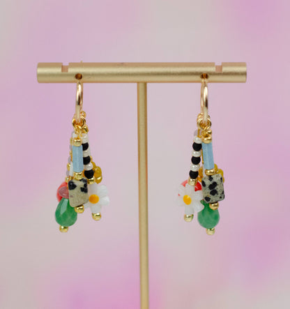 Colorful Beaded Charm Earrings