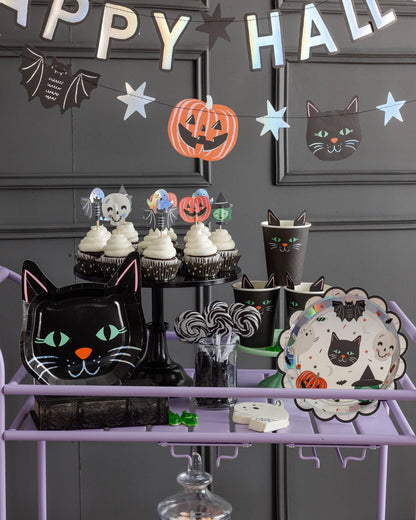 Spooky Cat Paper Plate - 9"