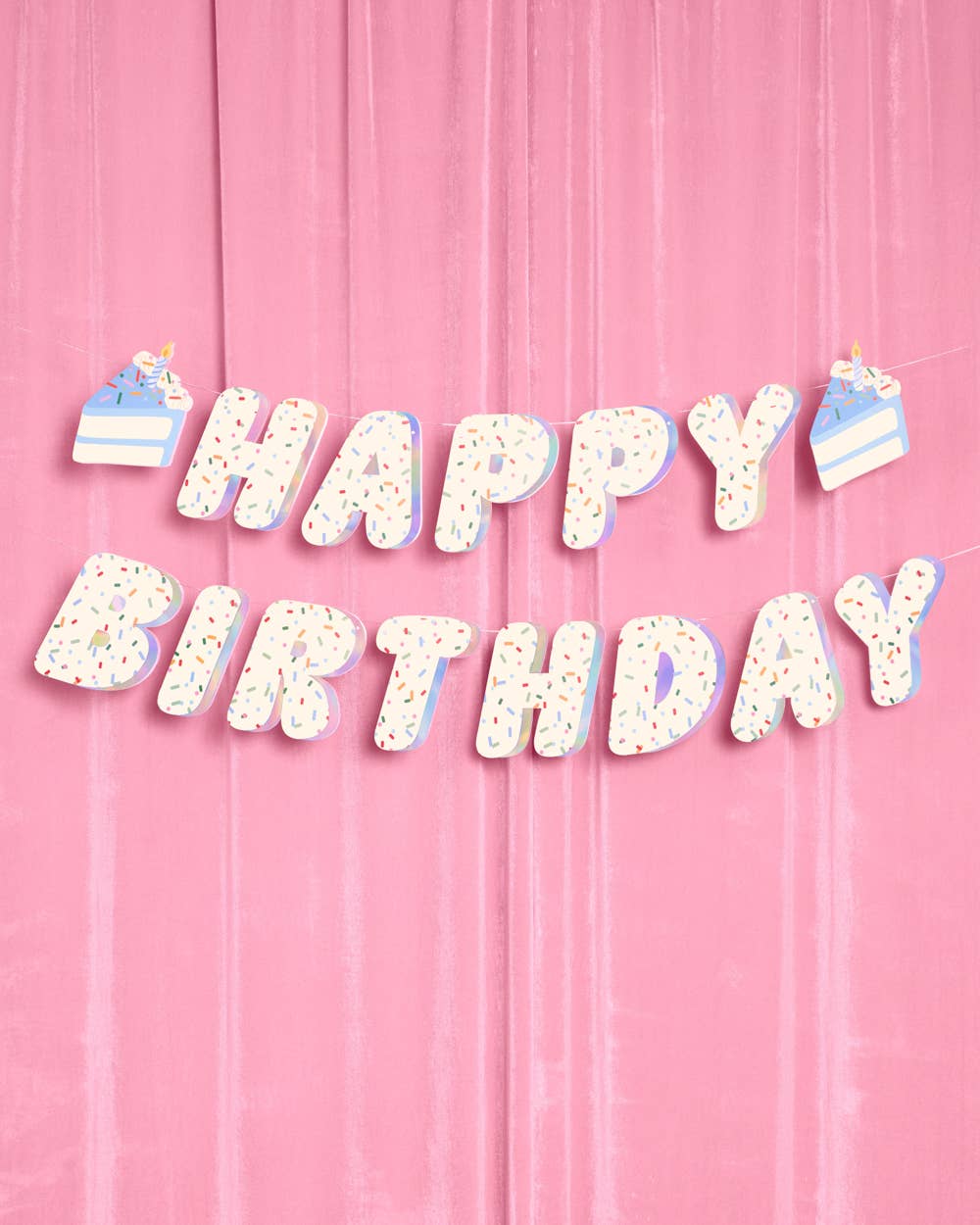 Sprinkles Birthday Banner | confetti, iridescent, party