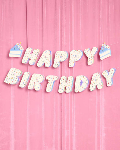 Sprinkles Birthday Banner | confetti, iridescent, party