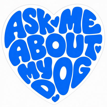 Ask Me About my DOG - vinyl sticker: Mini black glitter