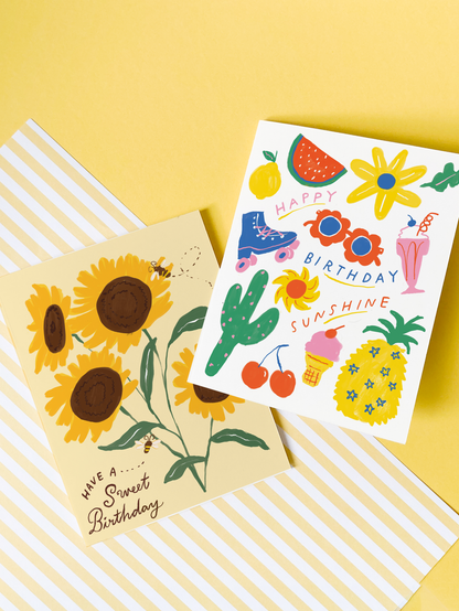 Sunshine Things – Summer Roller Skate Birthday Card