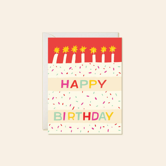 Birthday Cake – Colorful Cake Happy Birthday Card