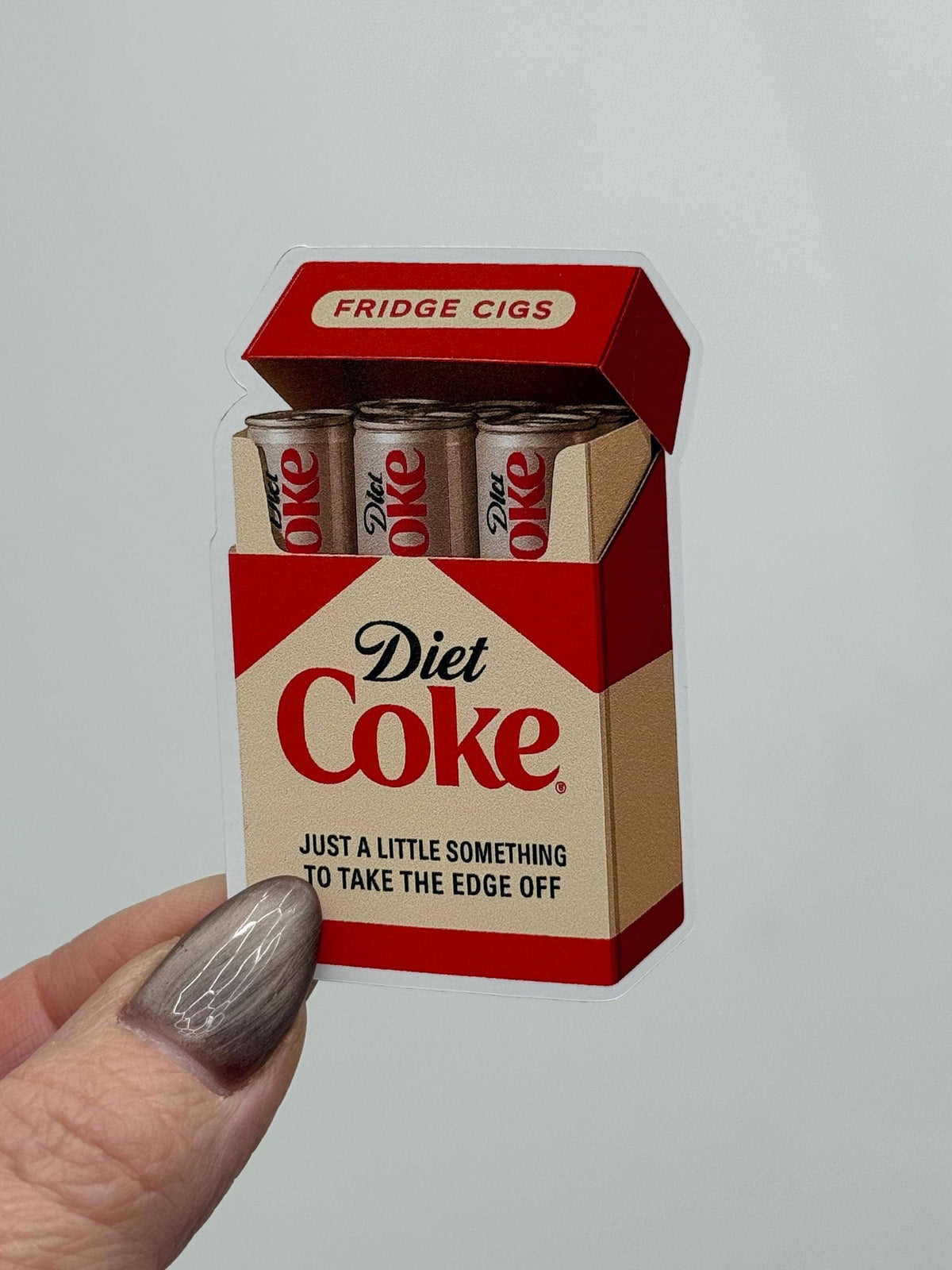 Diet Coke Fridge Cigs Sticker - Matte Vinyl: Vinyl sticker