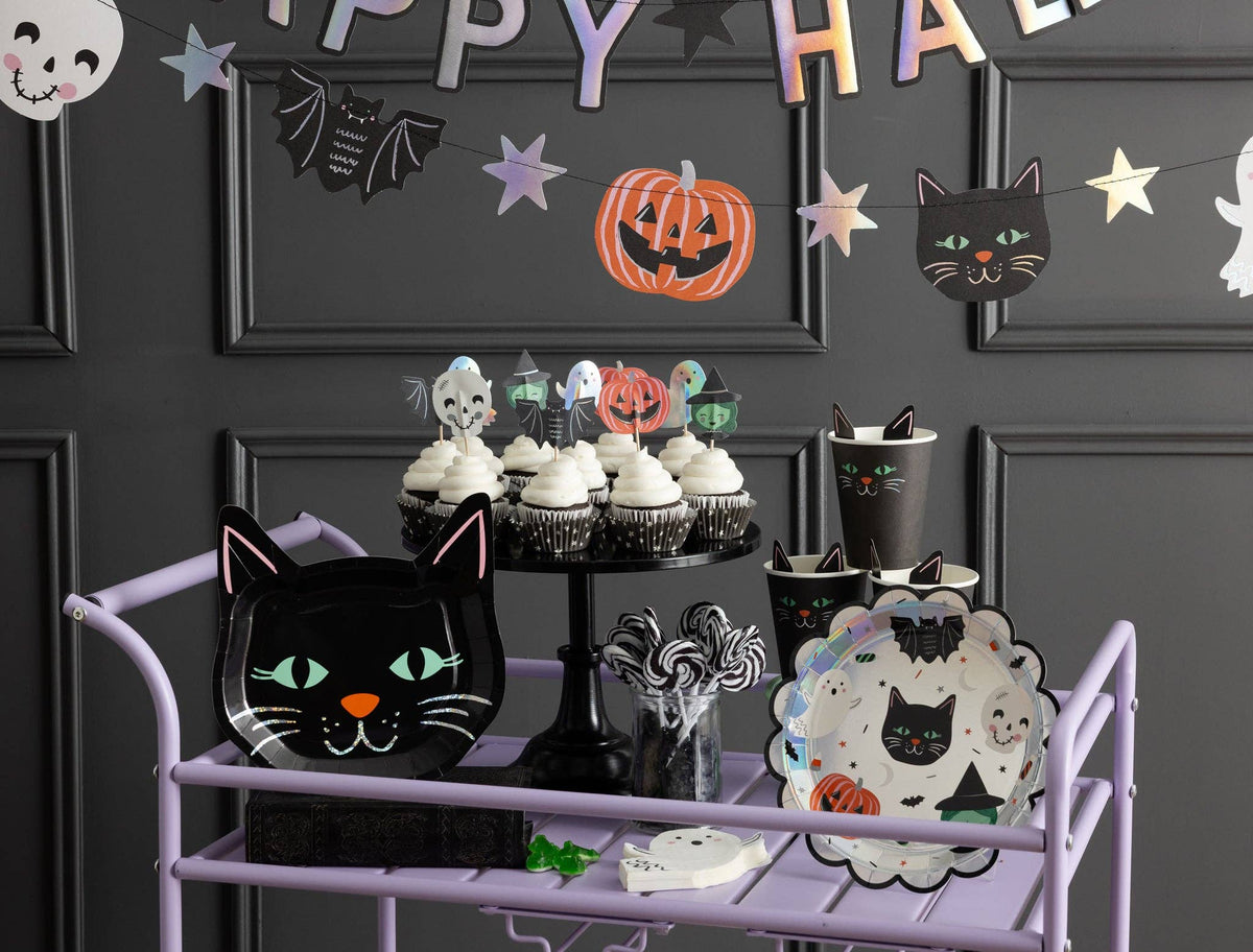 Spooky Cat Paper Plate - 9"