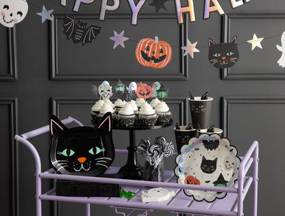 Spooky Cat Paper Plate - 9"