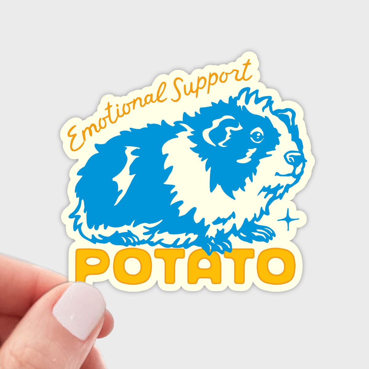 Emotional Support Potato Sticker - guinea pig, pet, animal