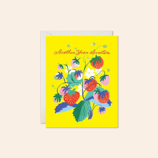 Strawberry Birthday - Whimsical Strawberry Birthday Card