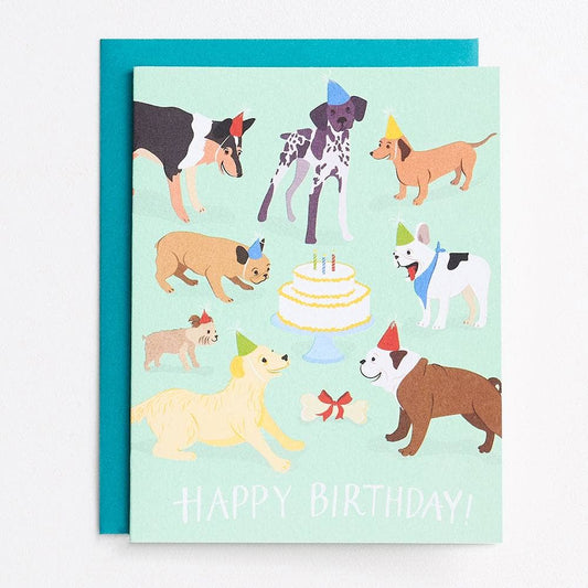 Dog Birthday Party Birthday Card