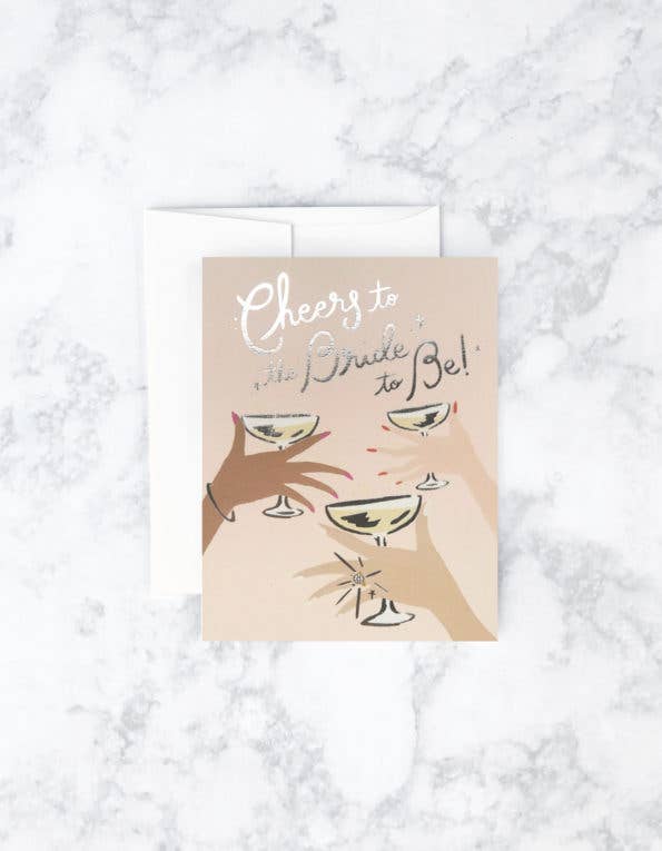 Wedding Greeting Card | Cheers To The Bride with Silver Foil