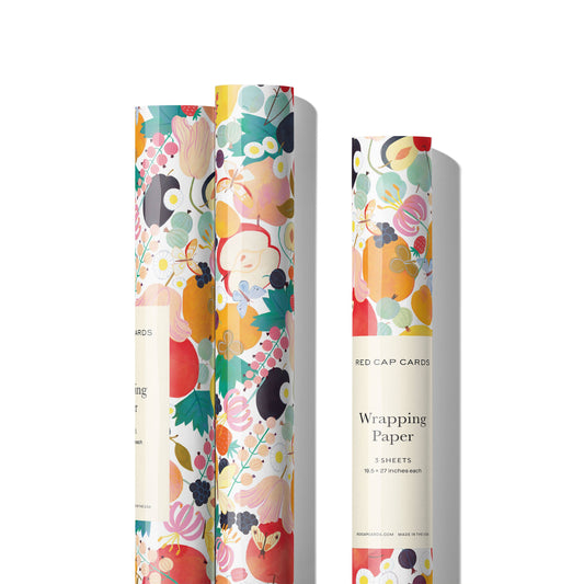 Fruits and Florals wrapping paper: Flat sheets
