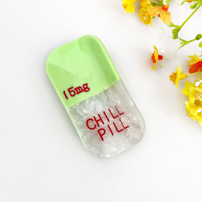 Sweet Dream Sleep Pill Acetate Hair Claw Clip: Light Green