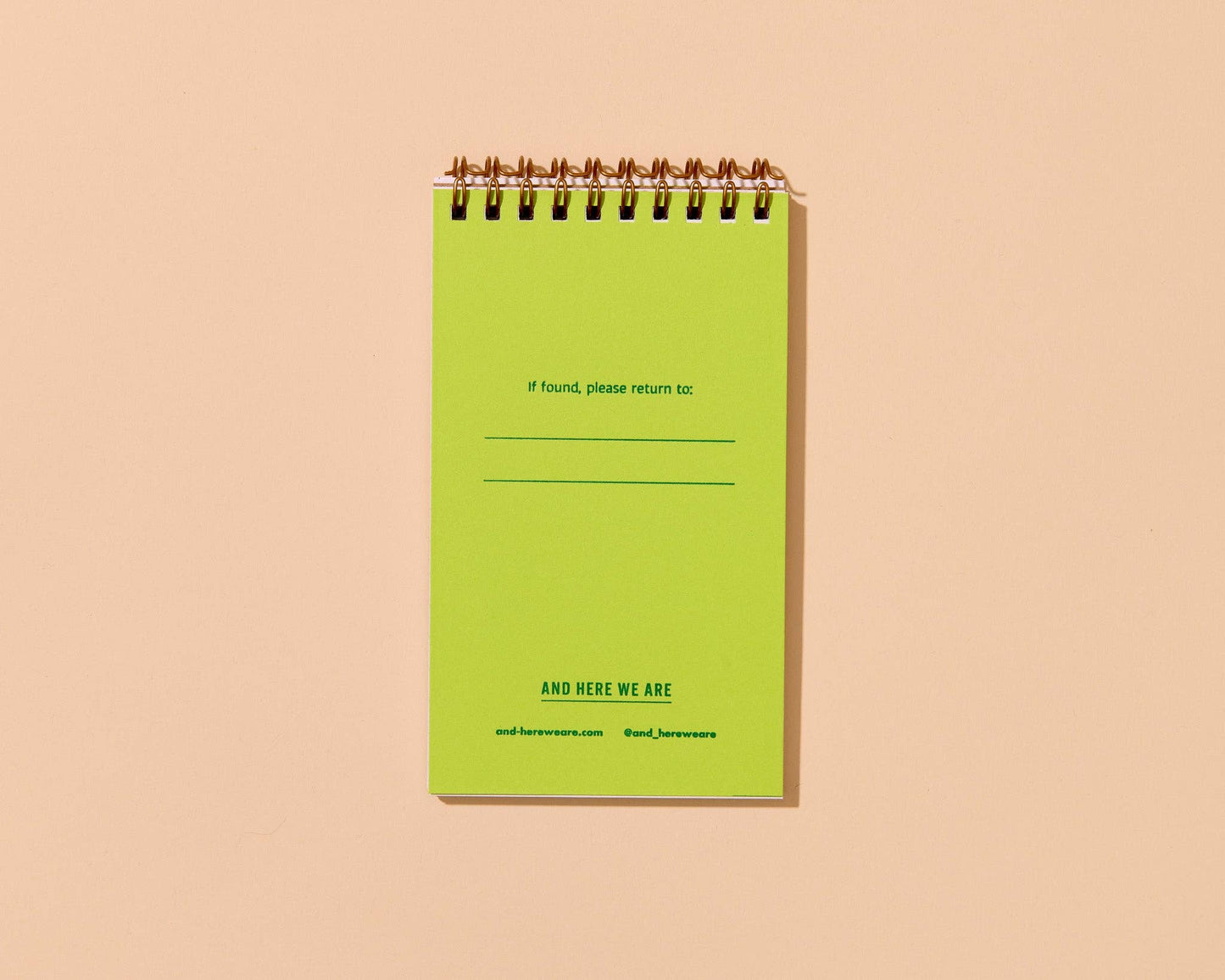 Letterpress Small Spiral Notebook—Blue/Green Stripe (Notes)