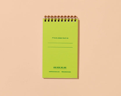 Letterpress Small Spiral Notebook—Blue/Green Stripe (Notes)