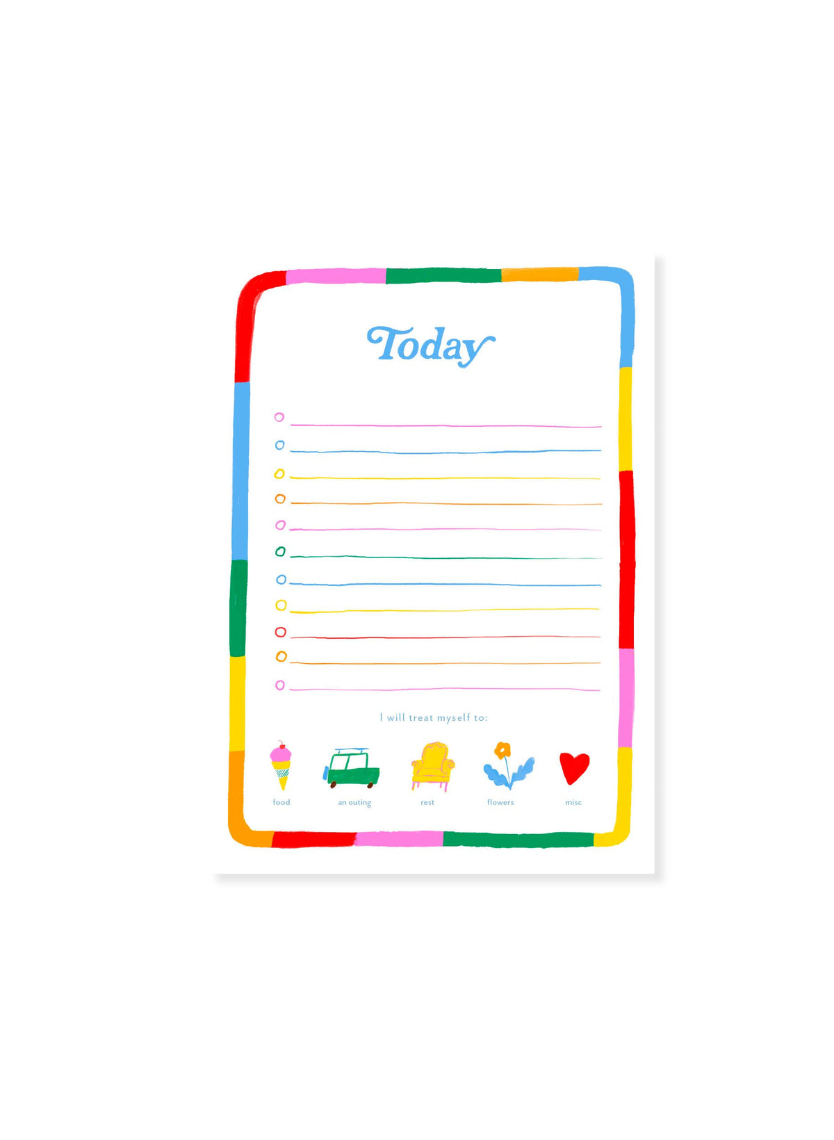 Today Rainbow To-Do – Colorful Daily Planner Notepad
