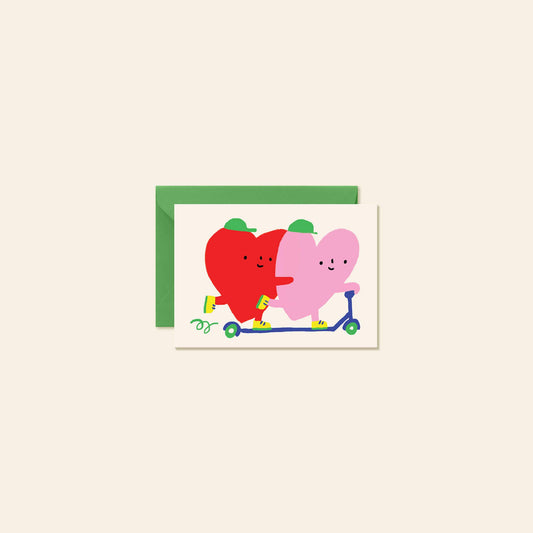 Scooter Hearts Mini Note – Kids Valentine Mini Card