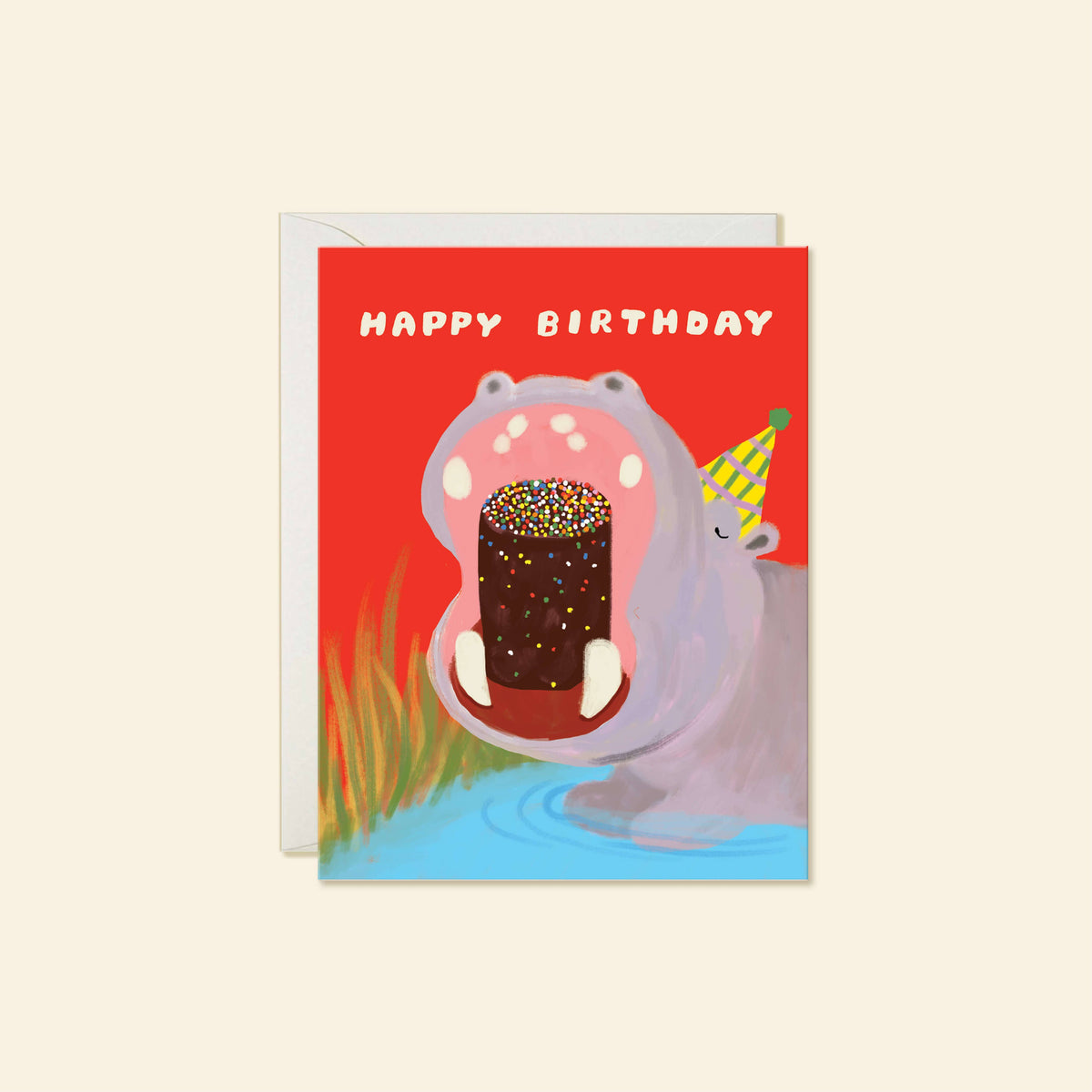 Hippo Birthday – Animal Greeting Card