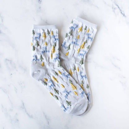 Christmas Casual Crew Socks for Holiday: Olive