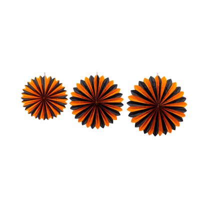 Orange and Black Large Tissue Fans