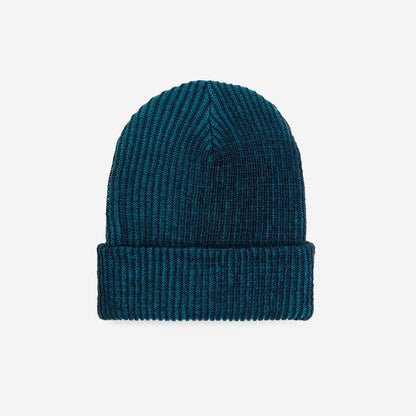 Simple Rib Knit Beanie: Teal Magenta