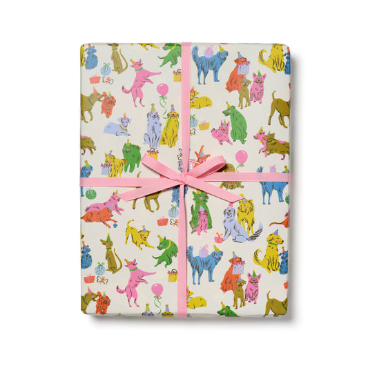 Puppy Party wrapping paper: Single