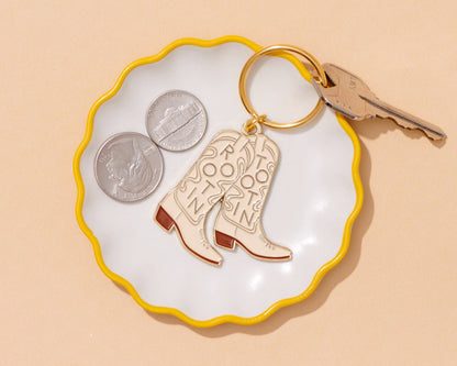 Enamel Keychain & Bag Charm—Rootin' Tootin' (Cowboy Boots)