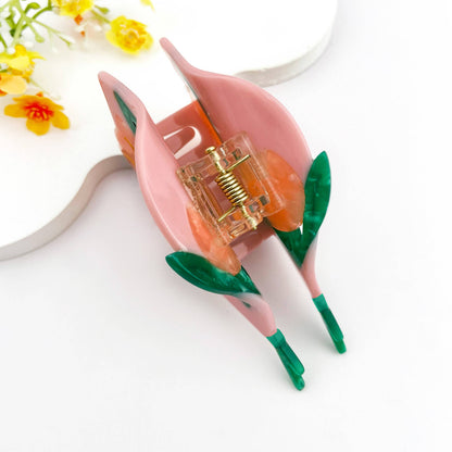 Bouquet Acetate Floral Hair Claw Clip: Pink