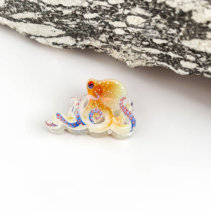 Creative Octopus Ocean Animal Hair Claw Clip: Orange-S