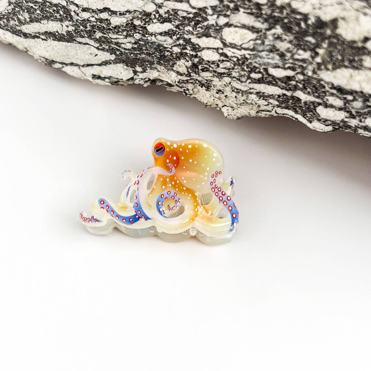 Creative Octopus Ocean Animal Hair Claw Clip: White-L