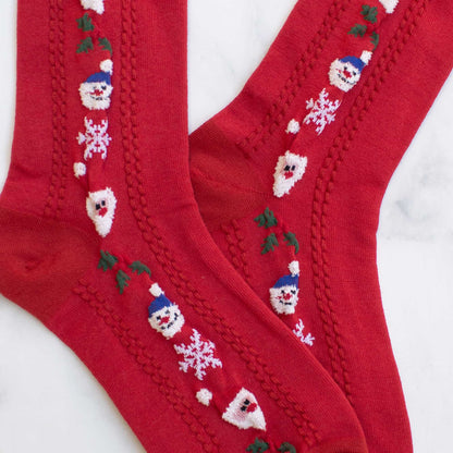 Women's Happy Holidays Everyday Socks: Cream