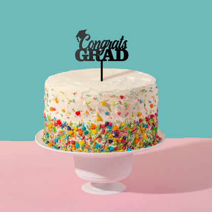 Congrats Grad Cake Topper - Graduation Party Decor