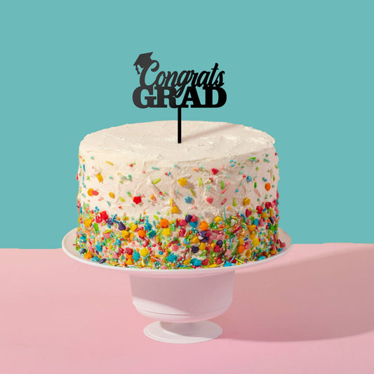 Congrats Grad Cake Topper - Graduation Party Decor