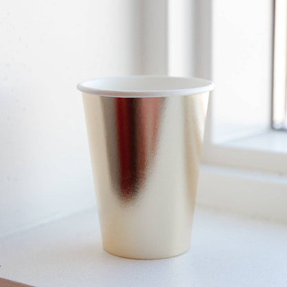 Gold Foil Party Cups (12 oz, Set of 8)
