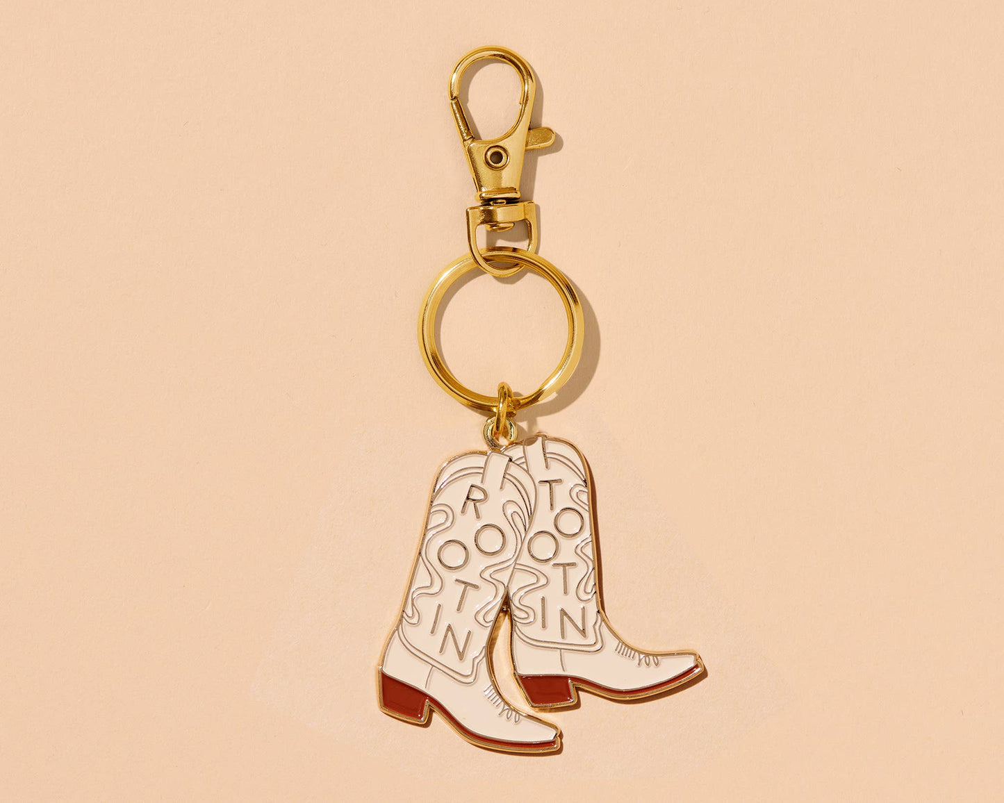 Enamel Keychain & Bag Charm—Rootin' Tootin' (Cowboy Boots)