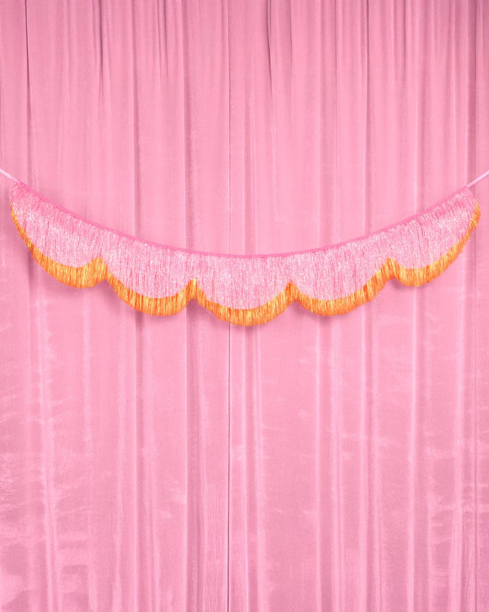 Pink Orange Scallop Fringe Banner | summer, party, Showgirl