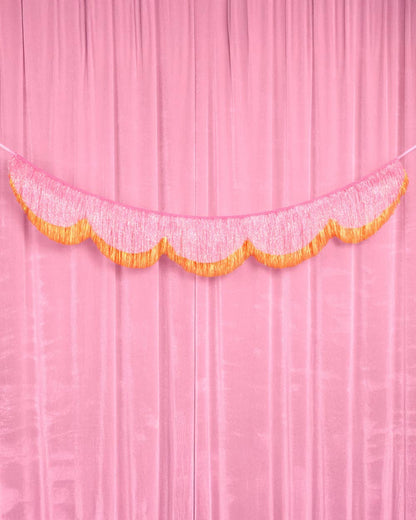 Pink Orange Scallop Fringe Banner | summer, party, Showgirl