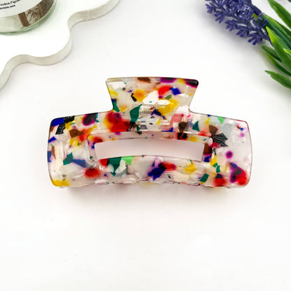 Hollow Floral Square Hair Claw Clip Geometric Minimal: Colorful