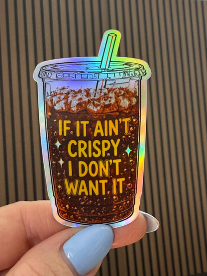 Funny Crispy Diet Coke sticker - Matte Vinyl: Vinyl sticker