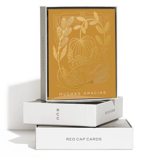 Mustard thank you greeting card: Singles