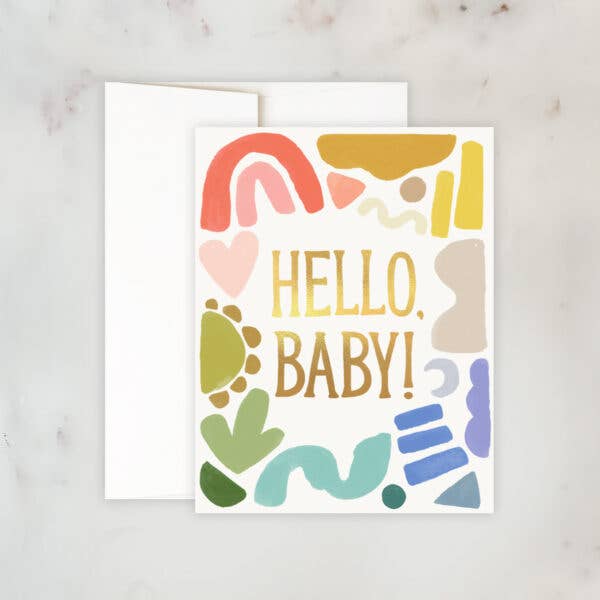 Baby Greeting Card | Shapes with Gold Foil