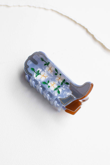 Floral Western Boot Design Featuring Magnolia Blossoms: Camel