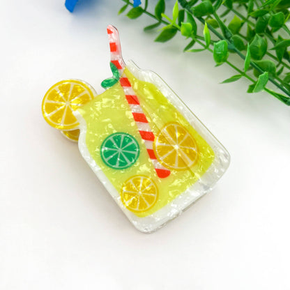 Summer Beach Drink Hair Claw Clip Vacation Tropical Cute: Cherry