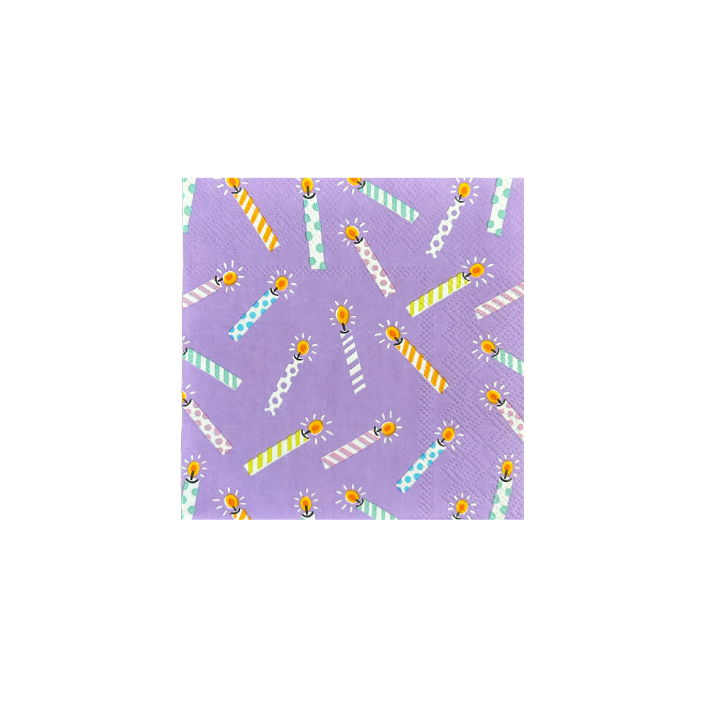 It's A Birthday Candle Print Napkins