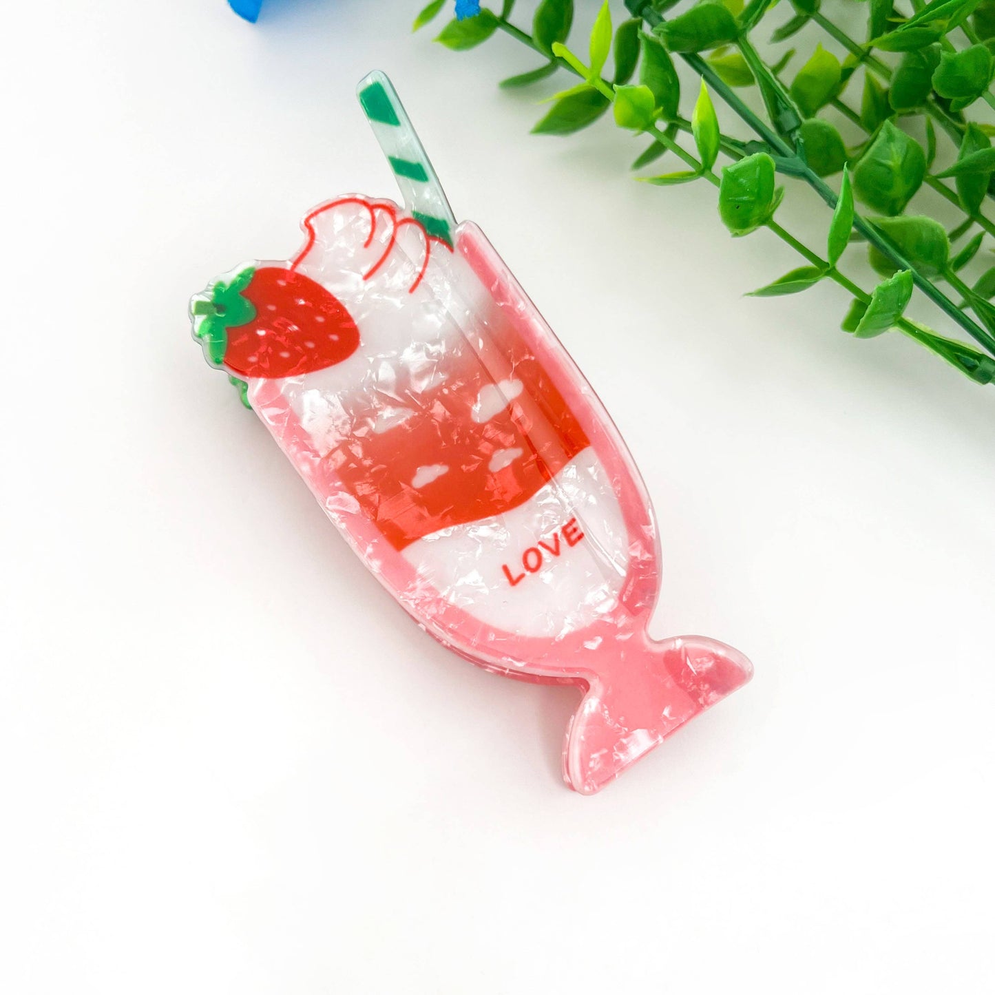 Summer Beach Drink Hair Claw Clip Vacation Tropical Cute: Cherry
