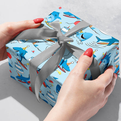 Surfing Sharks - Gift Wrap Rolls