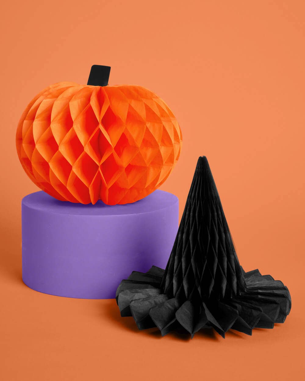 Halloween Accordion Set - 8 paper accordions, bats, pink , pumpkine