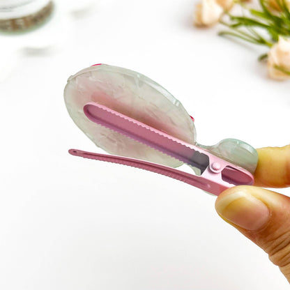 Retro Electric Fan Shaped Alligator Hair Clip - Summer Vib: PinkGreen