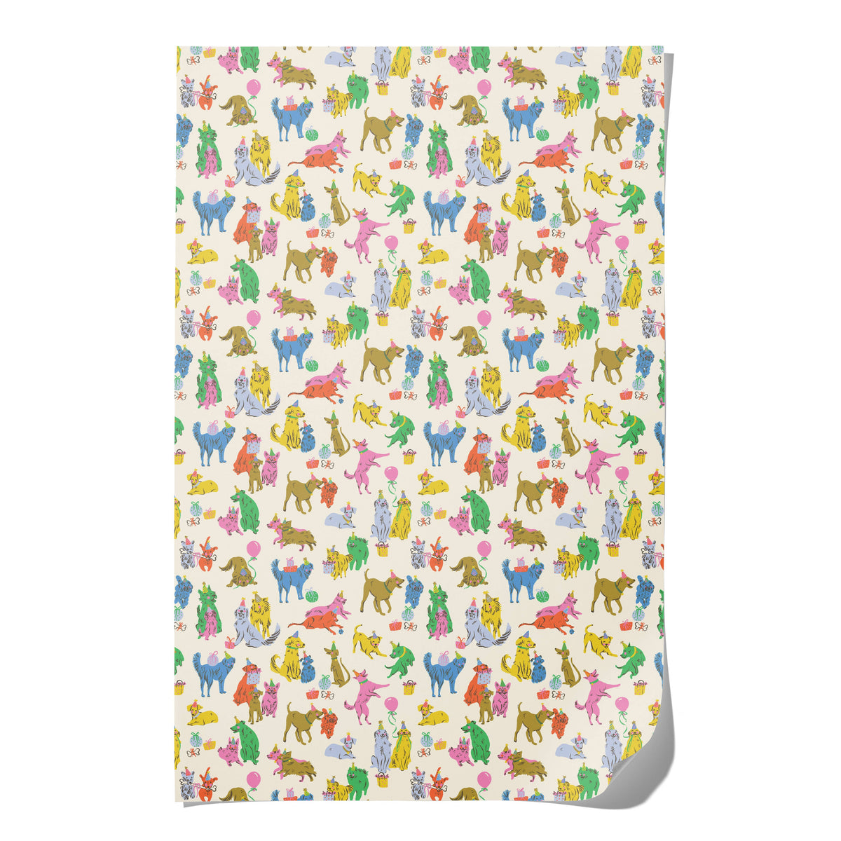 Puppy Party wrapping paper: Single